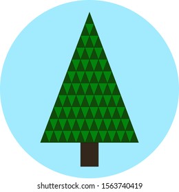 Green vector Christmas tree made with triangles