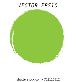 Green vector  circle brush strokes for frames, icons, banner design elements. Grunge eco decoration