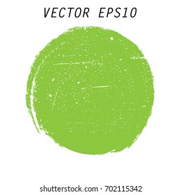 Green vector  circle brush strokes for frames, icons, banner design elements. Grunge eco decoration