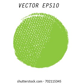 Green vector  circle brush strokes for frames, icons, banner design elements. Grunge eco decoration