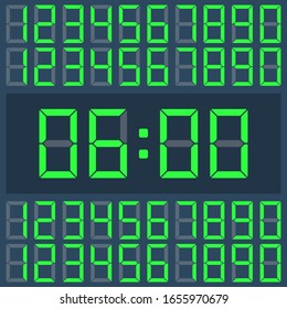 Green Vector Clock Digital numbers on a dark display.