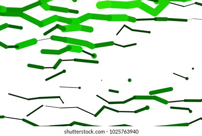 Green vector cover with rounded stripes. Glitter abstract illustration with colored sticks. The pattern can be used as ads, poster, banner for medicine.