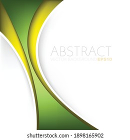 Green vector curve background with spaces for design