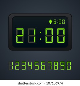 Green Vector digital clock