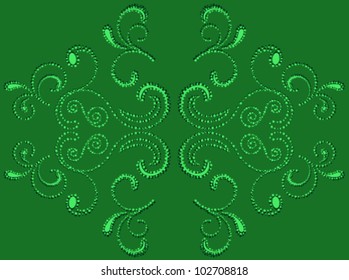 Green vector elegant floral design element