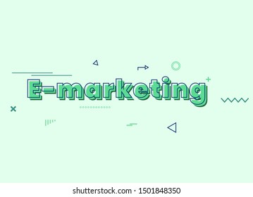 green vector elements shape creative text e-markeing on green background