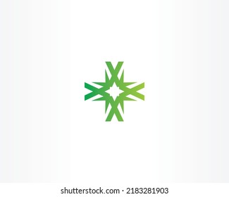 Elementos vectoriales verdes. Diseño de logotipo de icono de estrella