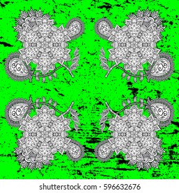 Green vector ethnic elements rough pattern.
