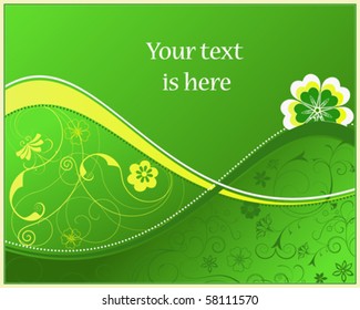 Green vector floral background, perfect for different type of design.