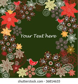 green vector floral background with place for your text