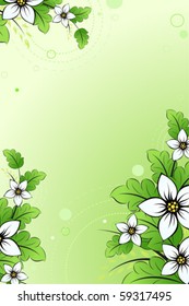 Green vector floral background for your design