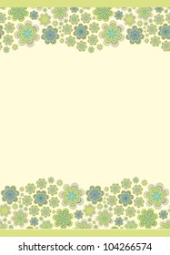 Green vector floral border pattern