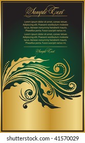 green vector floral greeting card