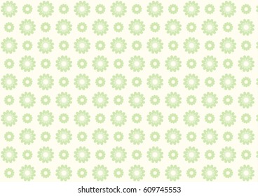 Green vector flowers pattern on a light yellow background.