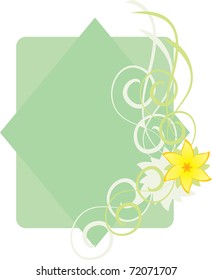green vector frame with flowers