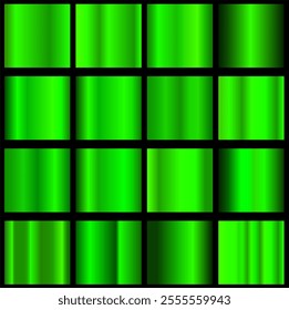 Green vector gradients set. Shiny nature green gradient.