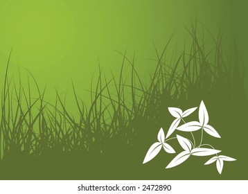 Green vector grass background