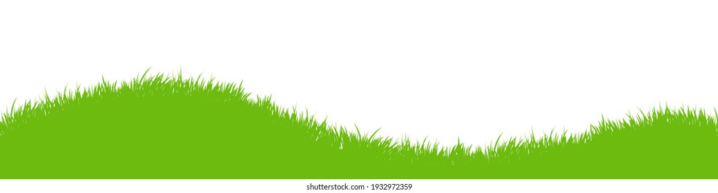 Green vector grass meadow on white background. Easter concept: spring, Easter, holiday. Vector illustration EPS 10