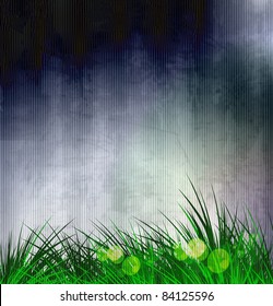 Green vector grass with texture background