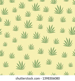 Green vector Grassland with light yellow background, original seamless pattern background, plant fashion wallpaper, wrapping paper