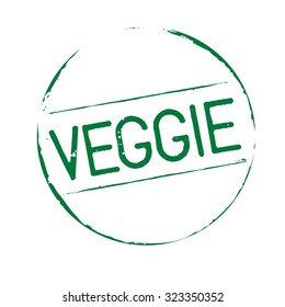 Green vector grunge stamp VEGGIE