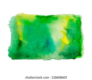 Green vector hand drawn watercolor background.