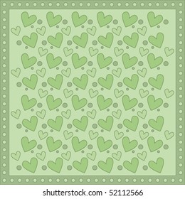 Green vector heart background