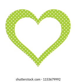 
Green vector heart, polka dots illustration