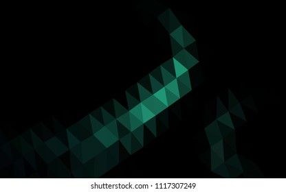Green vector hexagon mosaic template. Shining illustration, which consist of triangles. The template can be used as a background for cell phones.