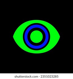 Icono de ojo humano vector verde. Icono de ojo humano.