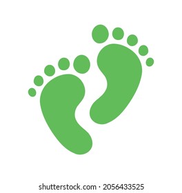 Green vector human man woman legs footprints silhouette print drawing design.Outline Footsteps.Baby shower.New born.It's a boy,girl.Logo. Cricut Plotter laser cutting.Vinyl wall sticker decal.Cut foot