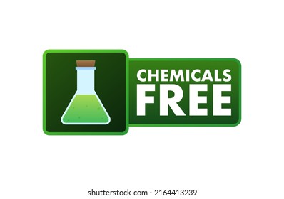 Green vector icon. Chemicals free on white background