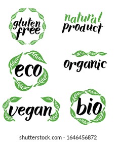 Green vector icon, logotyp for vegan, vegetarian, plant based products