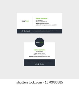 Green Vector Illustration Of Corporate Email Signature Design
