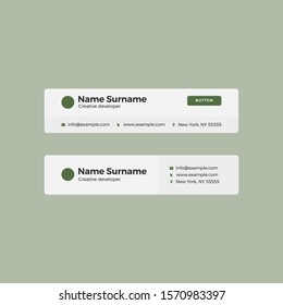 Green Vector Illustration Of Corporate Email Signature Design