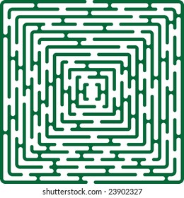 green vector illustration of simple vector maze