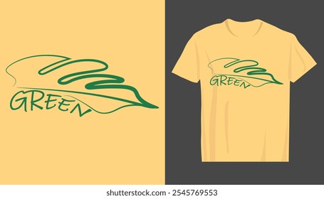 Green vector illustration and T-shirt design. Vector illustration design for fashion graphics, t shirt prints, tees, posters, stickers.
