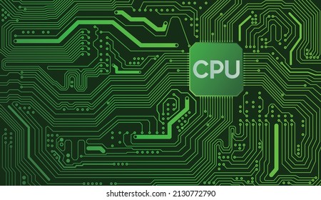 A green vector image of a computer processor