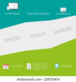 Green vector infographic template with icons