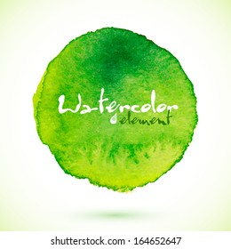 Green Vector Isolated Watercolor Paint Circle