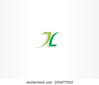 Green vector. JL icon concept logo design template