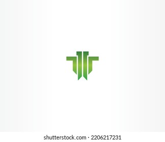 green vector line. Universal branding logo design icon