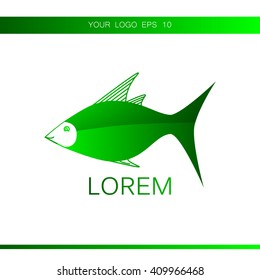 Green vector logo with the fish.