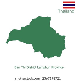 Green vector map Ban Thi District is a district of Lamphun Province.