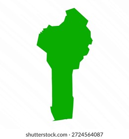 Green Vector Map of Benin Country
