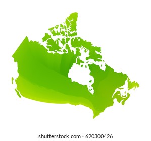 Green Vector Map Canada Isolated Illustration Stock Vector (Royalty ...