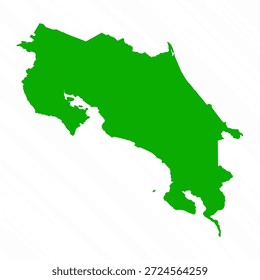Mapa de vetor verde de Costa Rica País