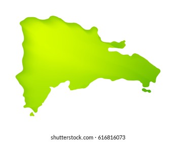 Green vector map of Dominican Republic. Isolated illustration on white background