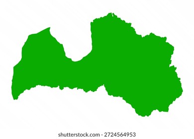 Mapa de Vector Verde de Letonia Country
