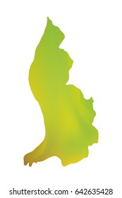 Green vector map of Liechtenstein. Isolated illustration on white background